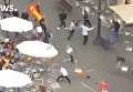 Столкновения полиции и группы демонстрантов против независимости Каталонии в Барселоне