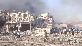 Взрыв в столице Сомали. Скриншот видео
