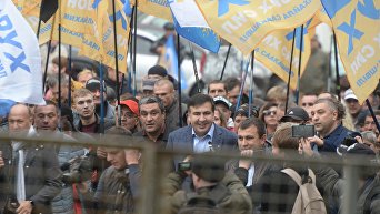 Саакашвили на митинге около Верховной Рады