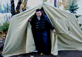 Михаил Саакашвили в палатке
