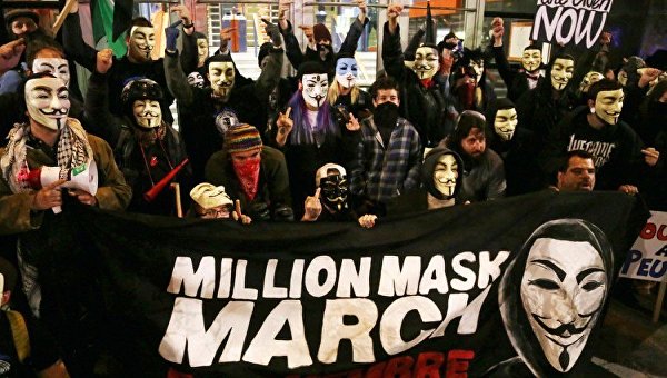 Акция протеста Марш миллиона масок в Лондоне