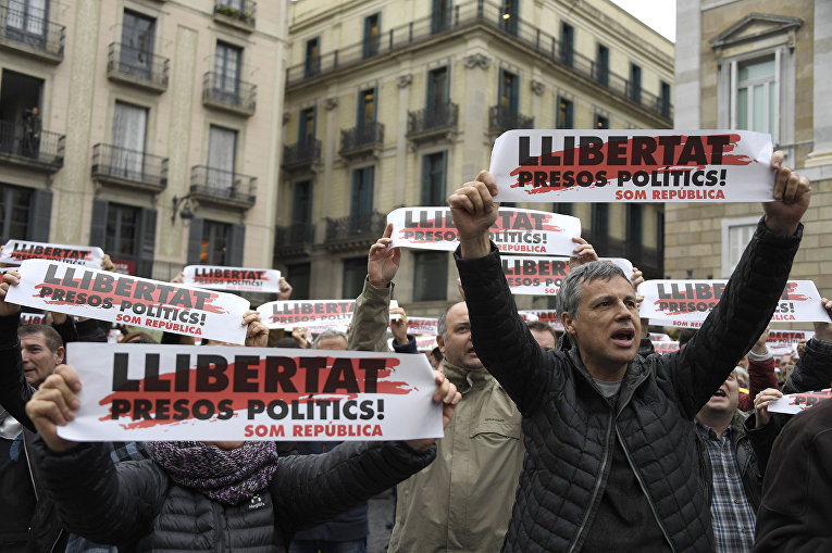 Массовые митинги в Каталонии