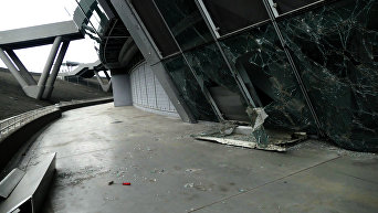 Разрушения на стадионе Донбасс Арена