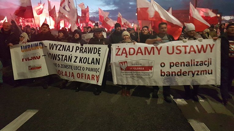 Марш ультраправых в Польше, где призывали наказать бандеровцев