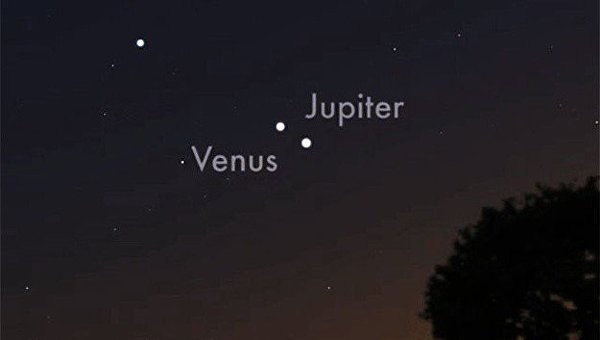 Соединение Венеры и Юпитера