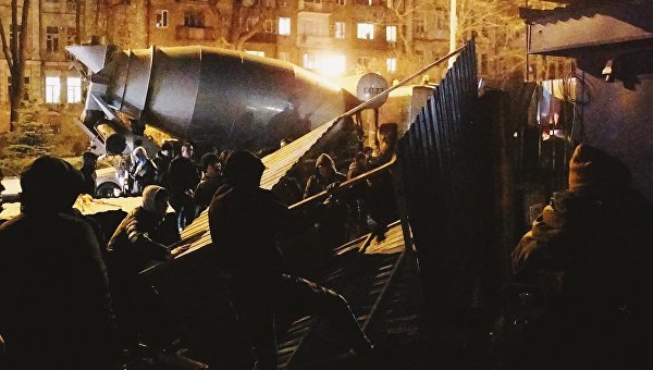 Националисты заблокировали строительство на Сенном рынке в Киеве