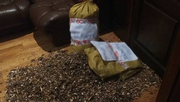 Мешки с опилками, которые неизвестные принесли в приемную Гослесагентства Украины
