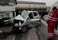 В Запорожской области столкнулись авто и бензовоз