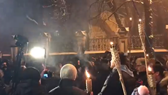 Факельный марш в центре Киева