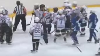Появились кадры месилова на детском хоккейном матче в России. Видео