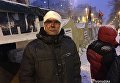 Пострадавший в ходе столкновений полиции и сторонников Саакашвили возле Рады, утро 6 декабря 2017