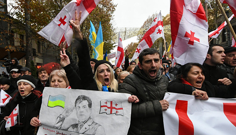 Митинг в поддержку Михаила Саакашвили в Грузии