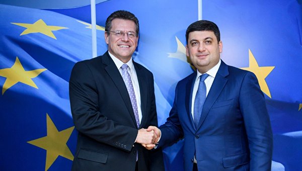 Владимир Гройсман и вице-президент Европейской комиссии по энергосоюзу Марош Шефчович