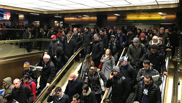 Ситуация в метро после взрыва в Нью-Йорке, 11 декабря 2017