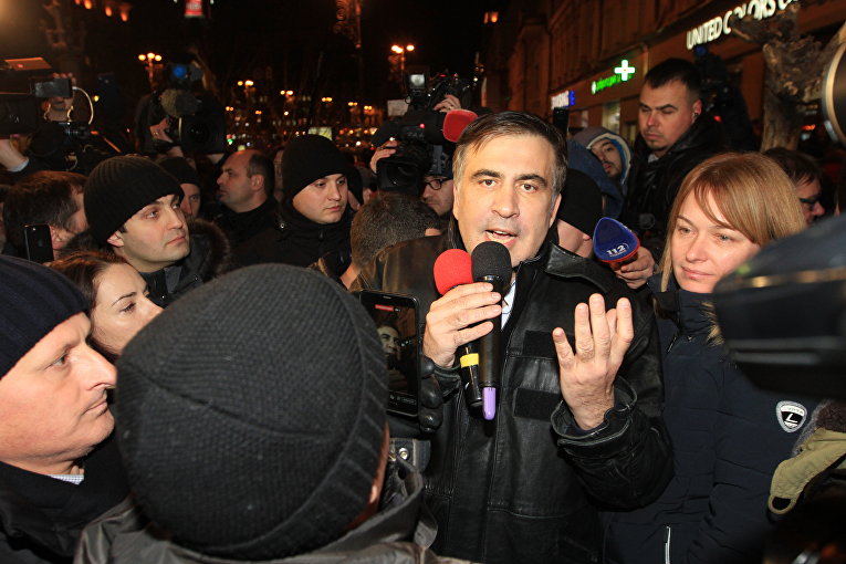 Экс-президент Грузии, бывший губернатор Одесской области Михаил Саакашвили и его сторонники