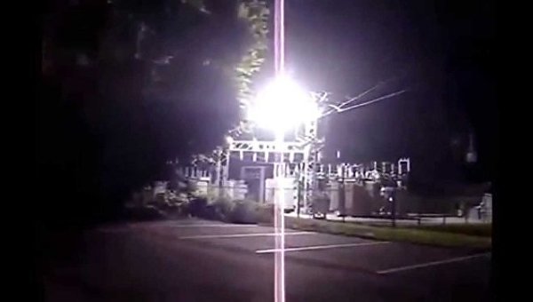 Момент аварии на электрической подстанции в Харькове