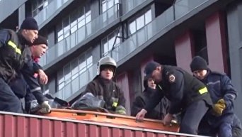 Падение мужчины с пожарной лестницы во Львове