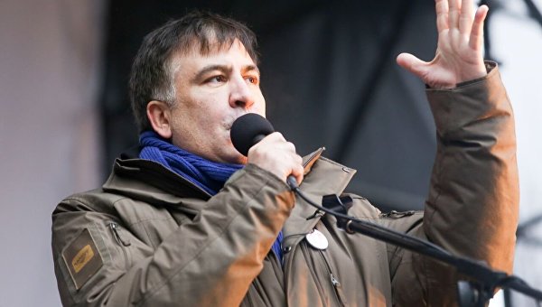 Михаил Саакашвили выступает на митинге в центре Киеве. Архивное фото