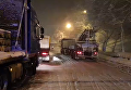 Киев в снежной ловушке: появились кадры пробки из фур. Видео