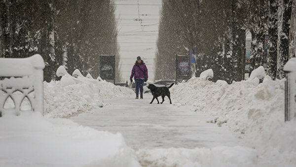 Снегопад в Киеве 19 декабря 2017 года