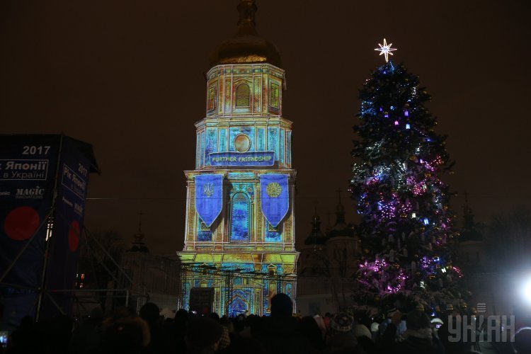 3D-шоу на Софиевской площади в Киеве