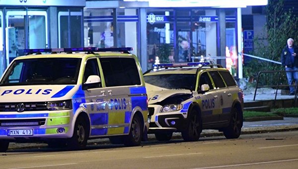 Подрыв полицейского автомобиля в шведском Мальмё