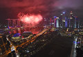 Первые минуты Нового 2018 года в Сингапуре