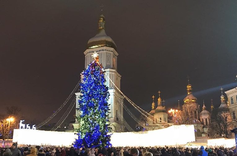 Новый 2018 год на Софийской площади в Киеве