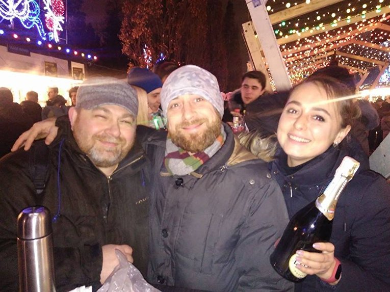 Празднования на Софийской площади в Киеве по случаю Нового 2018 года