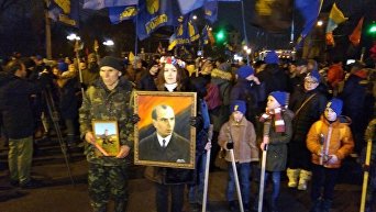 В Киеве прошло Факельное шествие в честь Бандеры