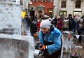 Традиционный конкурс ледовых скульптур во Львове