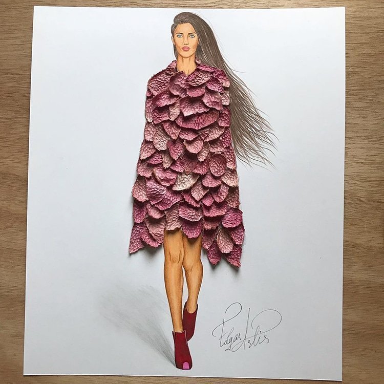Армянский fashion-иллюстратор создаёт эскизы одежды из подручных средств