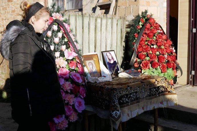 Прощание с Ириной Ноздровской, убитой в Киевской области