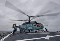 Тренировочная посадка украинских вертолетов на борт американского эсминца