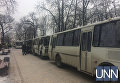 Автобусы силовиков в Мариинском парке под Верховной Раде