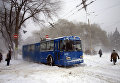 Сильный снегопад в Одессе