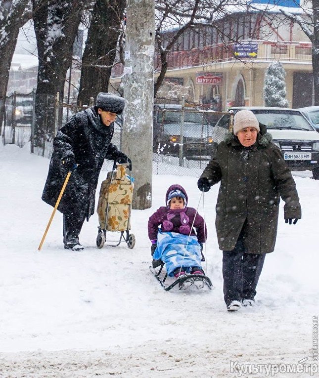 Одессу завалило снегом