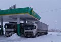 Ситуация на дорогах из-за снегопада 18 января 2018. Васильевка, Запорожская обл.
