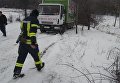 Ситуация на дорогах из-за снегопада 18 января 2018. г. Дружковка, Донецкая область