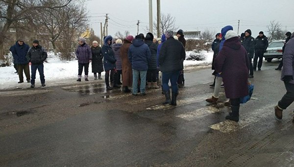 Перекрытие дороги в Одесской области