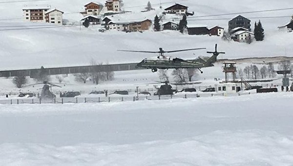 Вертолет Дональда Трампа приземлился в Давосе