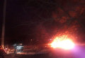 Крушение вертолета Ми-8 в Кременчуге. Пожар на месте ЧП