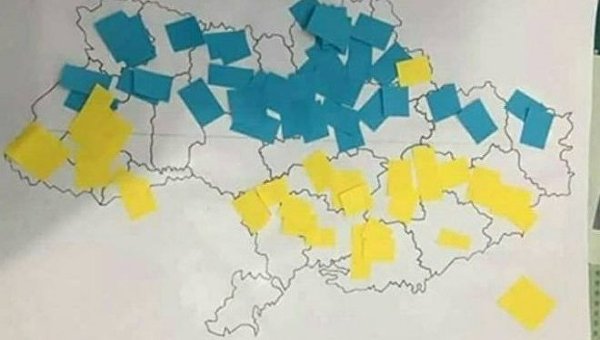 Карта, которую демонстрировали в детсаду Харькова