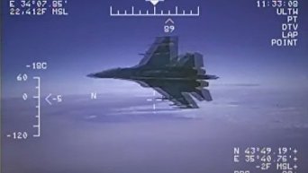 Перехват российским Су-27 самолета ВМС США над Черным морем. Видео