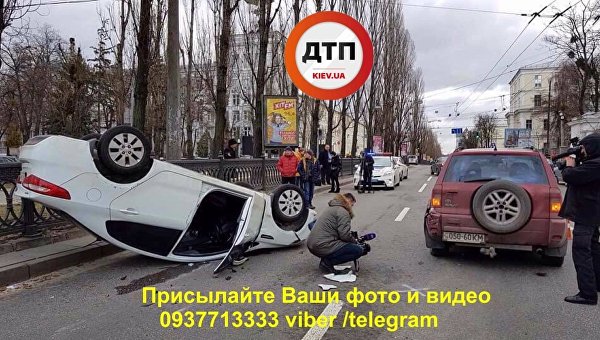 Авария на бульваре Шевченко в Киеве, 31 января 2018