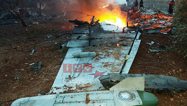 Сбитый российский Су-25 в Сирии