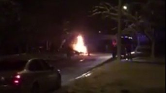 Во Львове сгорело авто на еврономерах