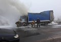 Грузовик сгорел на трассе под Мелитополем