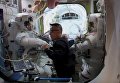 Астронавты Марк Ванде Хай и Норисигэ Канаи вышли в открытый космос