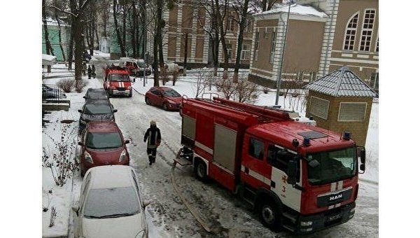 Пожар в мединституте Киева